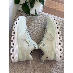 ON RUNNING Cloud Hi Women 9.5 MINERAL Sneakers VEGAN SUEDE LEATHER COMFORT